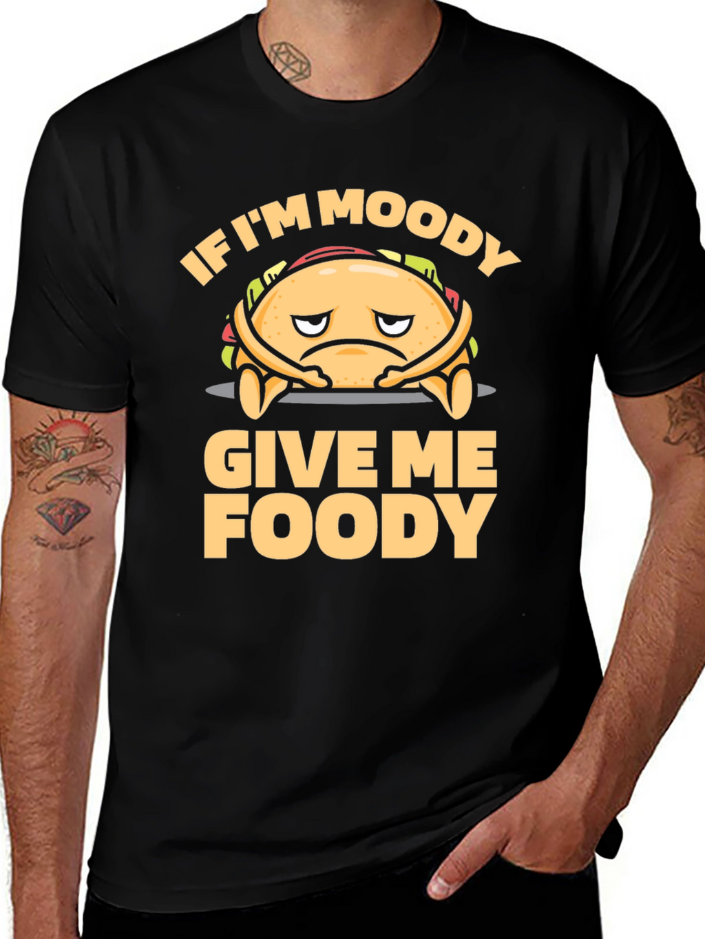 Moody Foodie Black Graphic T-Shirt