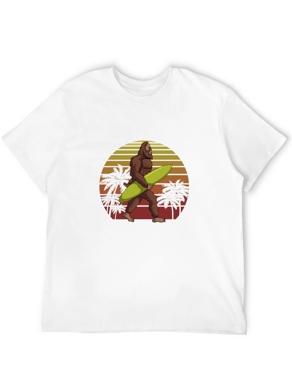 Bigfoot Surfing Sunset Graphic Tee - Black