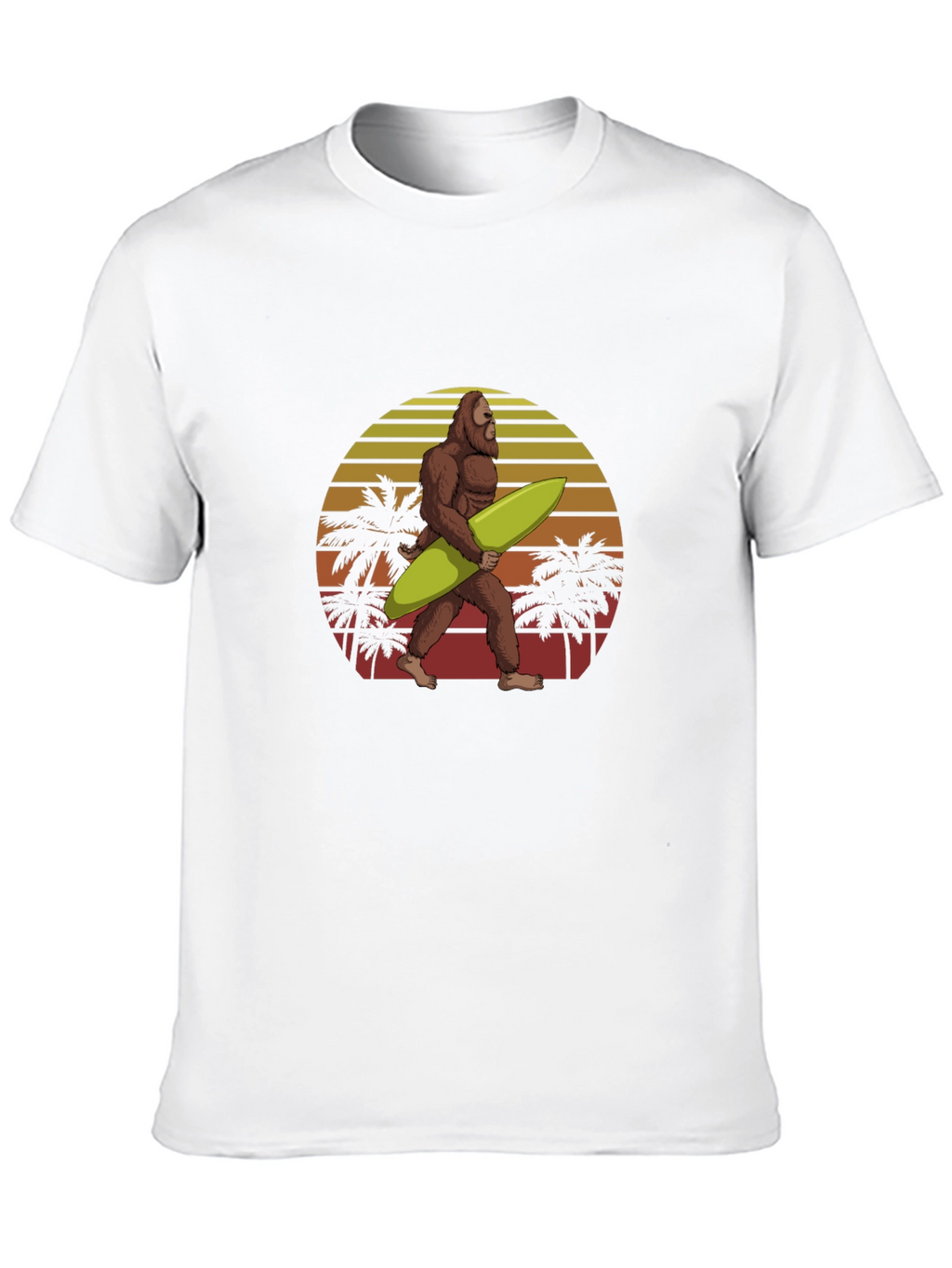 Bigfoot Surfing Sunset Graphic Tee - Black