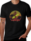 Bigfoot Surfing Sunset Graphic Tee - Black