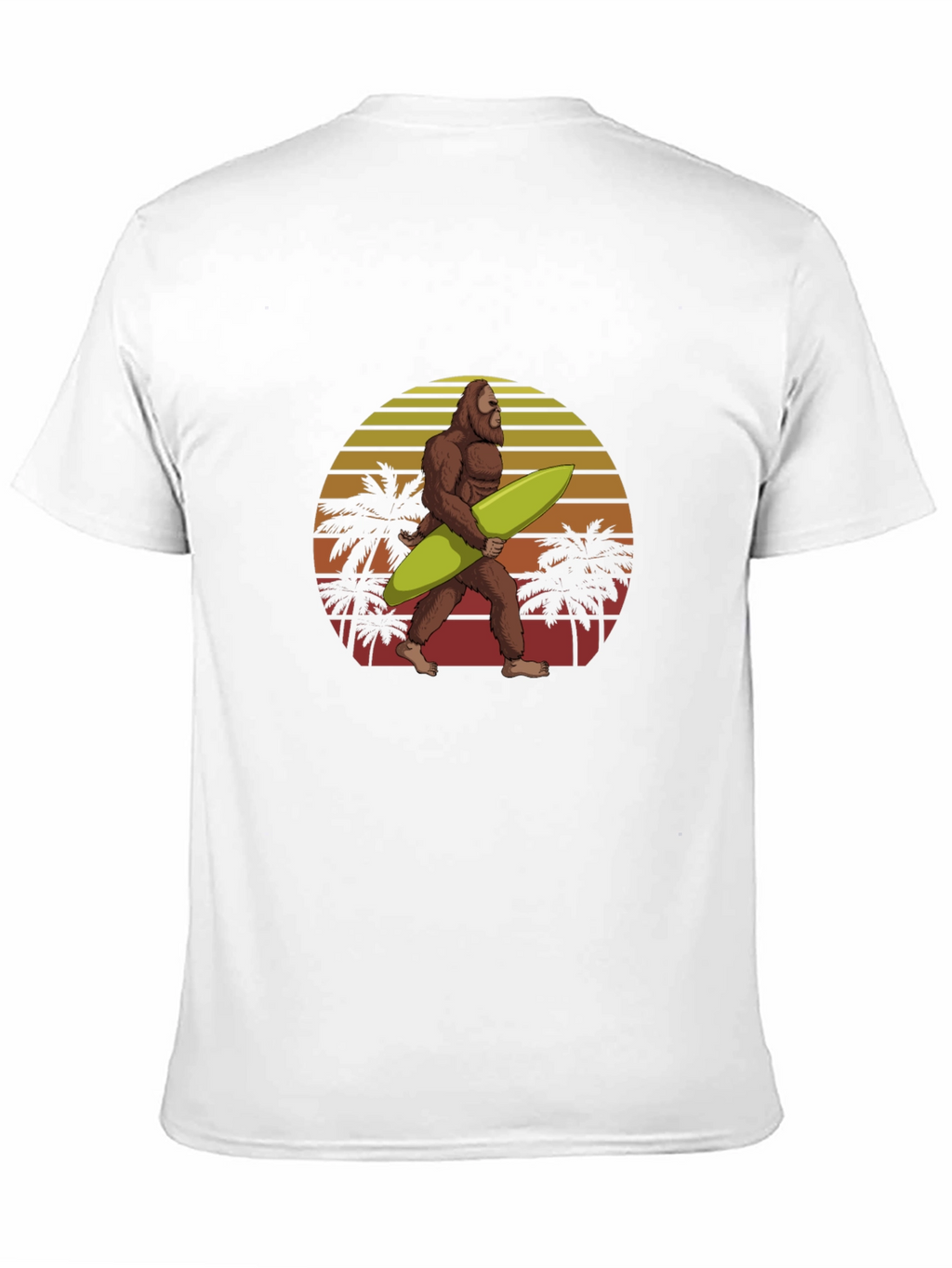 Bigfoot Surfing Sunset Graphic Tee - Black