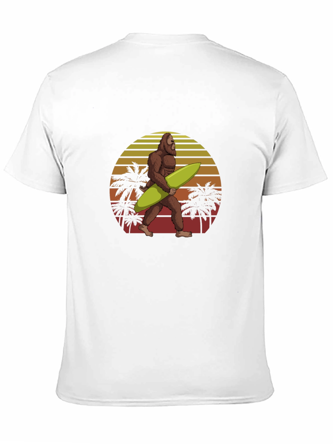Bigfoot Surfing Sunset Graphic Tee - Black