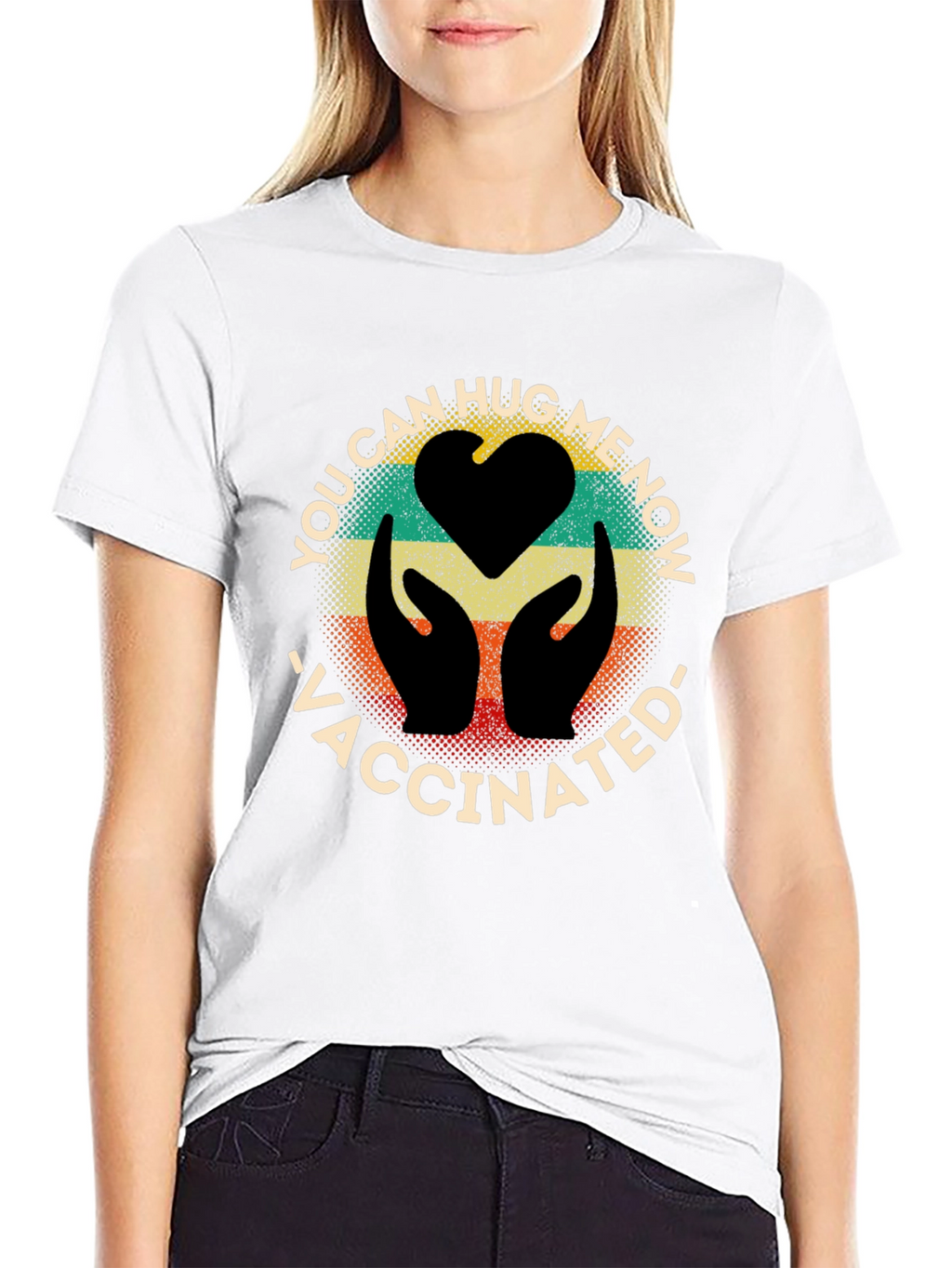 Vaccinated Hug Me Now Graphic Tee