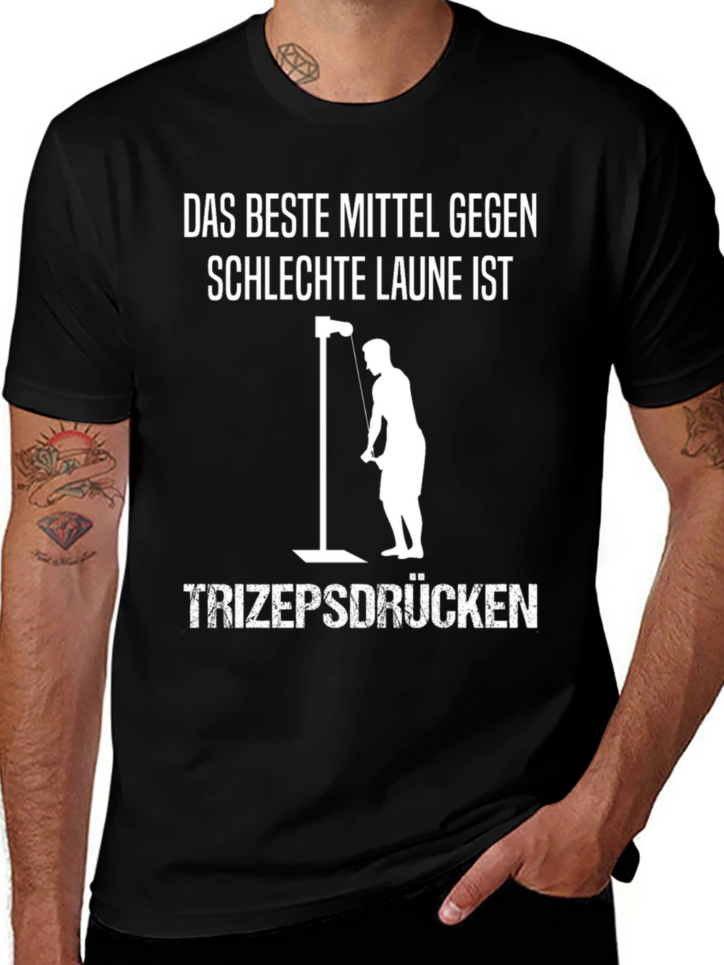 Funny German Workout T-Shirt - Triceps Press