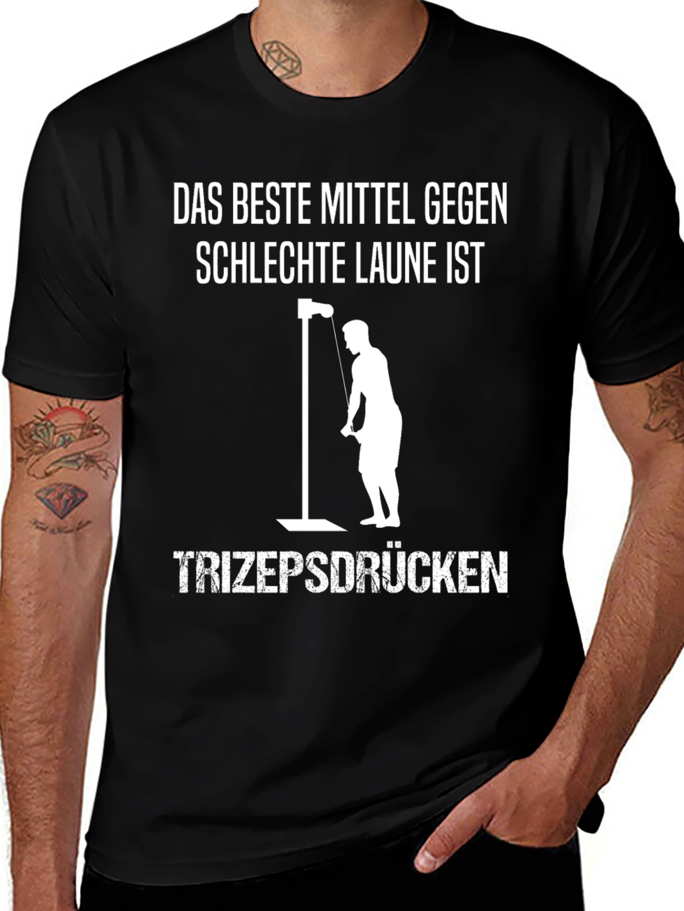 Funny German Workout T-Shirt - Triceps Press