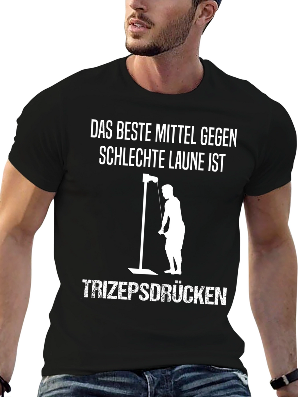 Funny German Workout T-Shirt - Triceps Press
