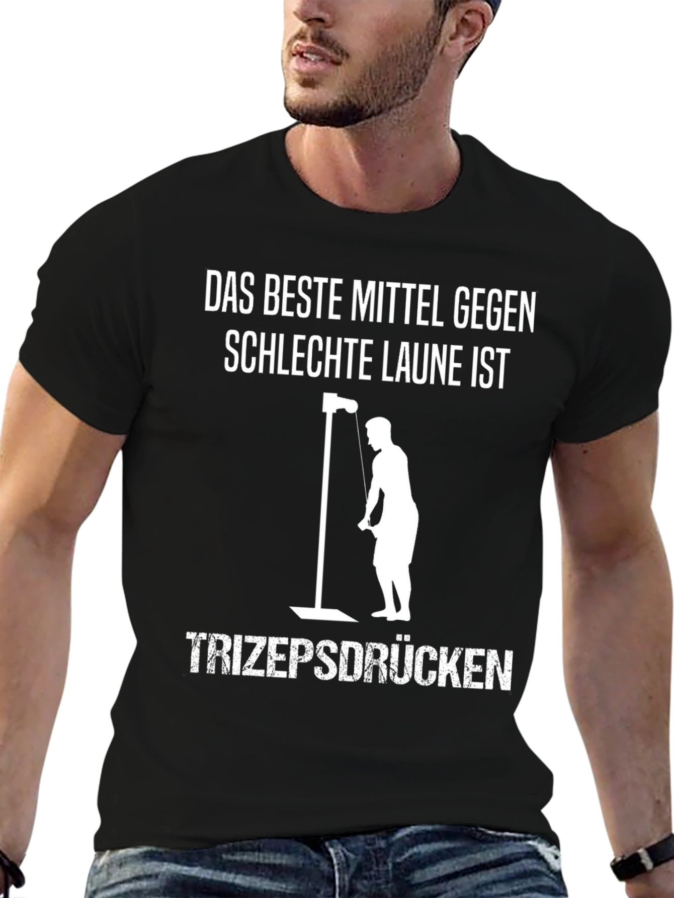 Funny German Workout T-Shirt - Triceps Press
