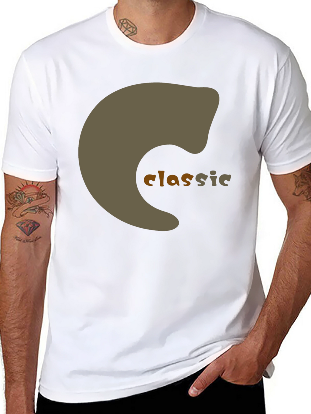 Classic Graphic Print Black T-Shirt
