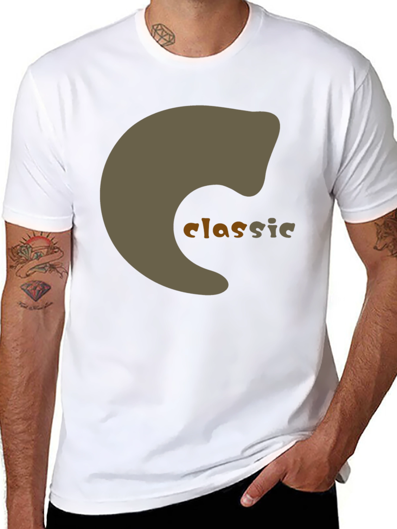 Classic Graphic Print Black T-Shirt