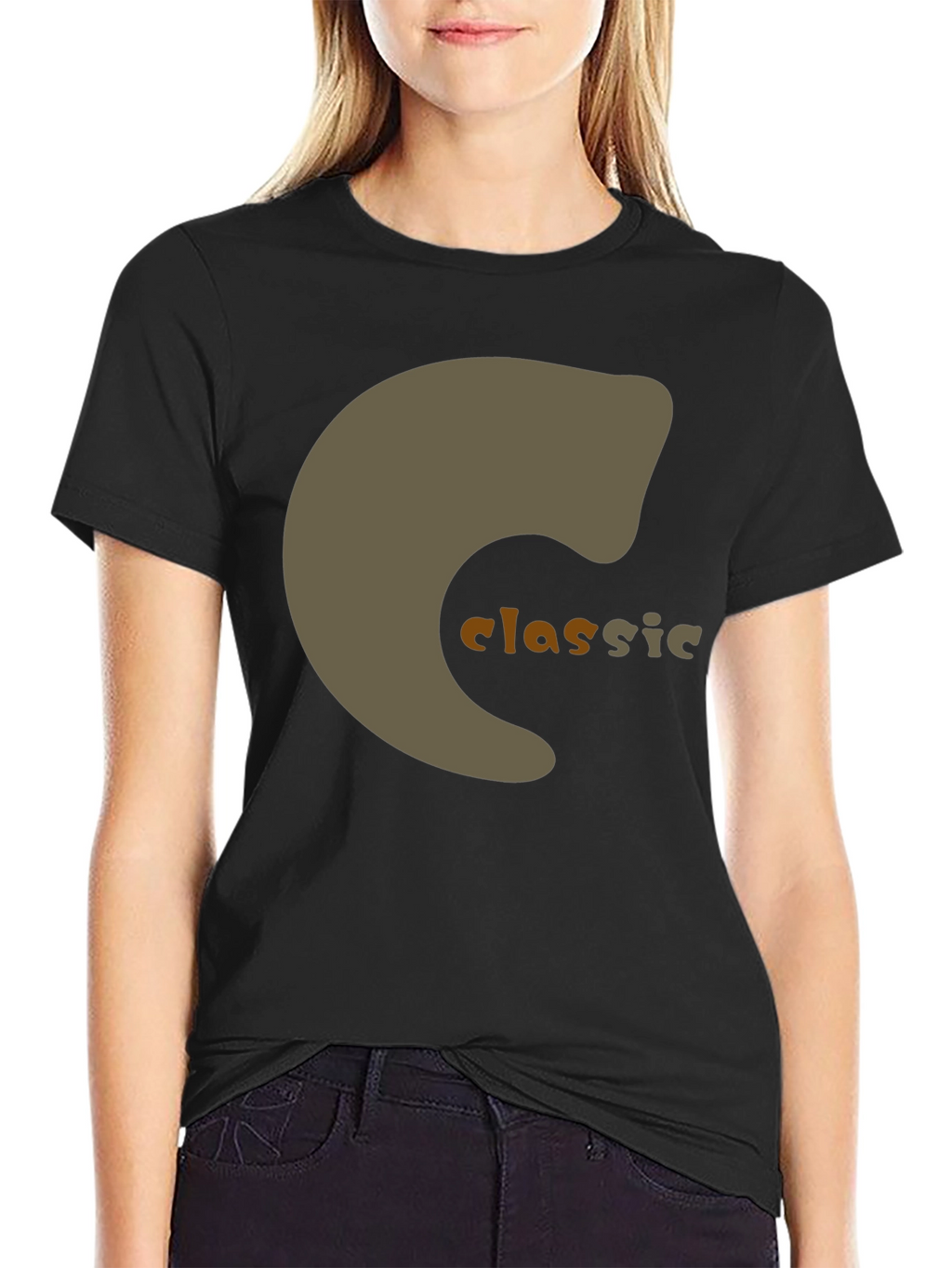 Classic Graphic Print Black T-Shirt