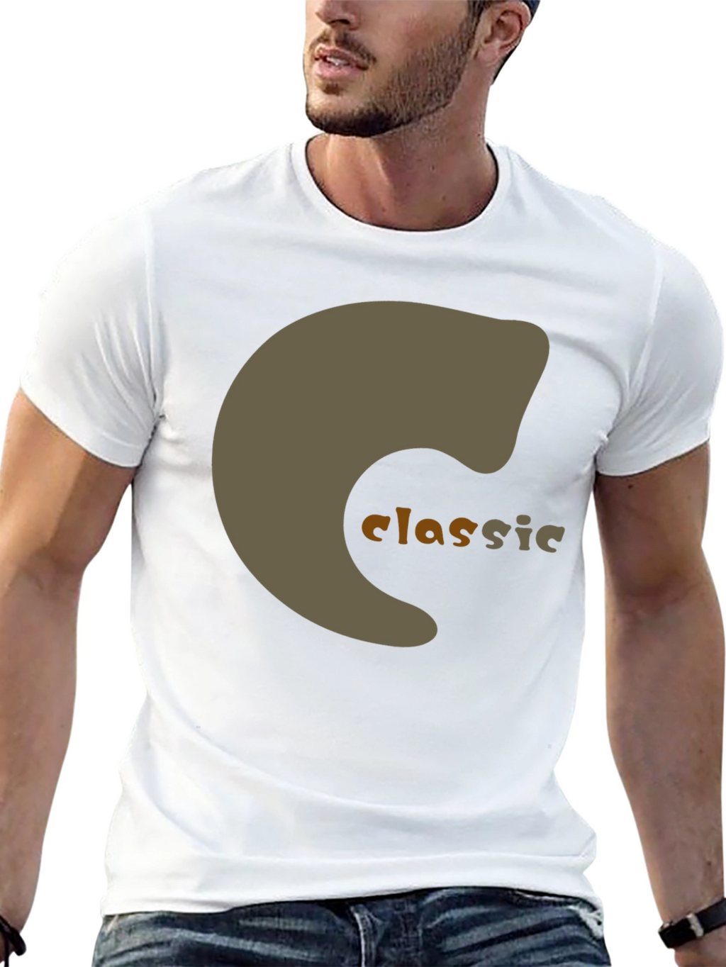 Classic Graphic Print Black T-Shirt