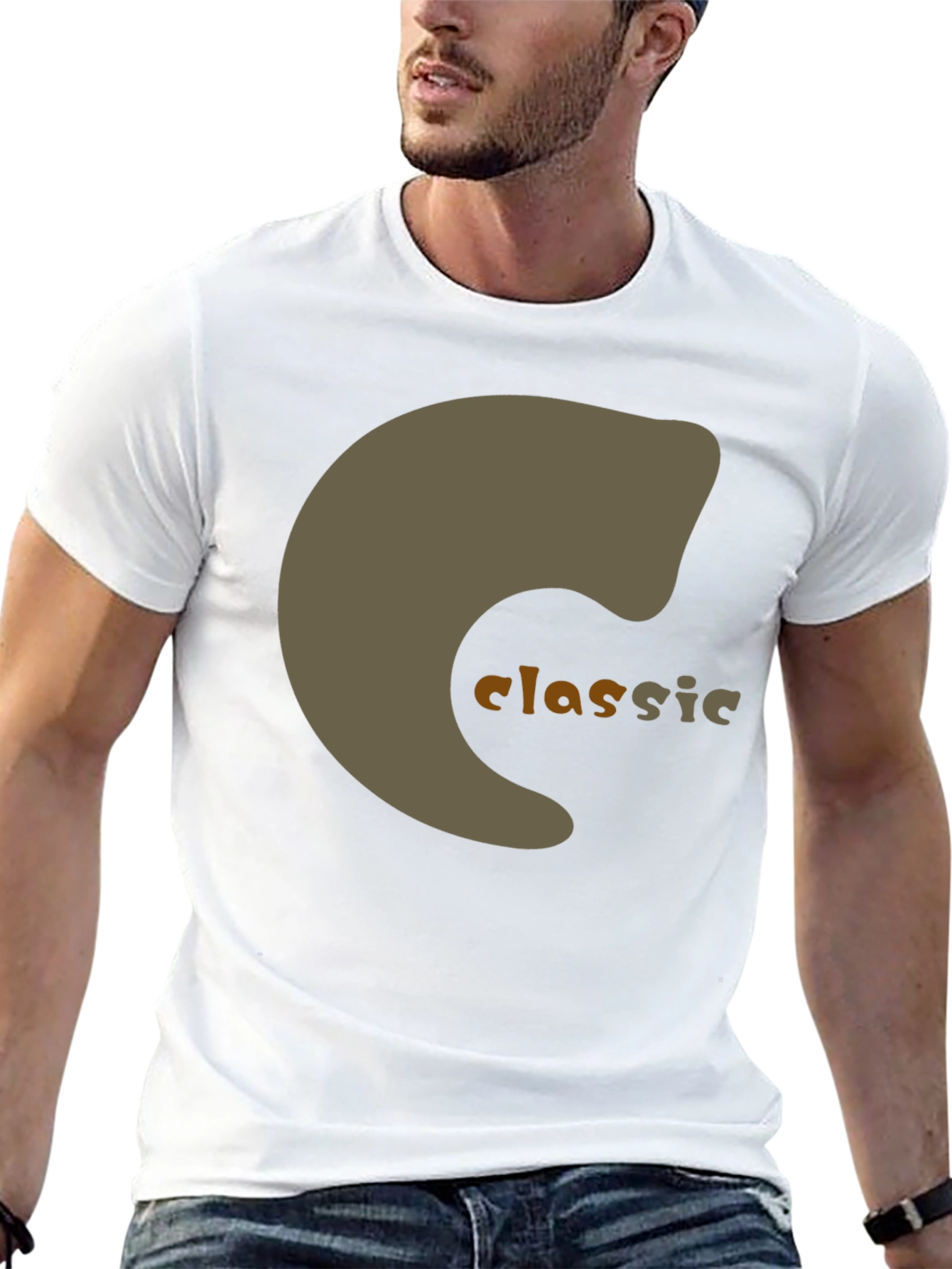 Classic Graphic Print Black T-Shirt