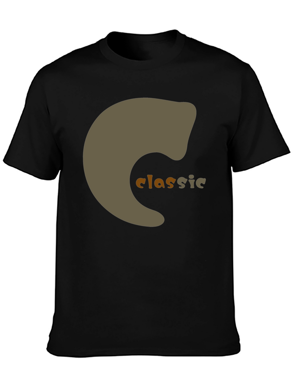Classic Graphic Print Black T-Shirt