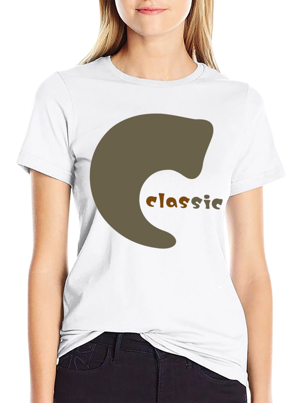 Classic Graphic Print Black T-Shirt
