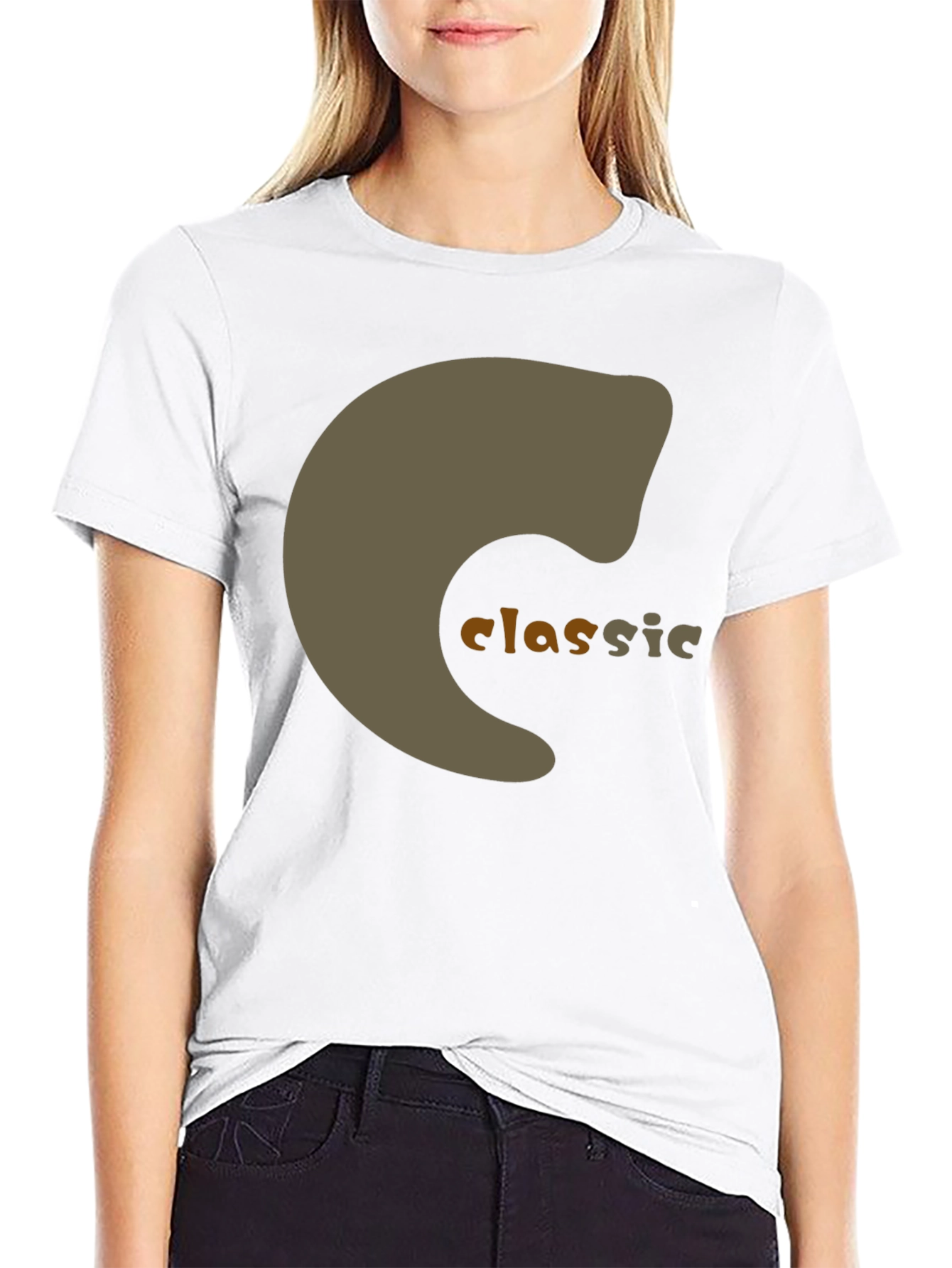 Classic Graphic Print Black T-Shirt