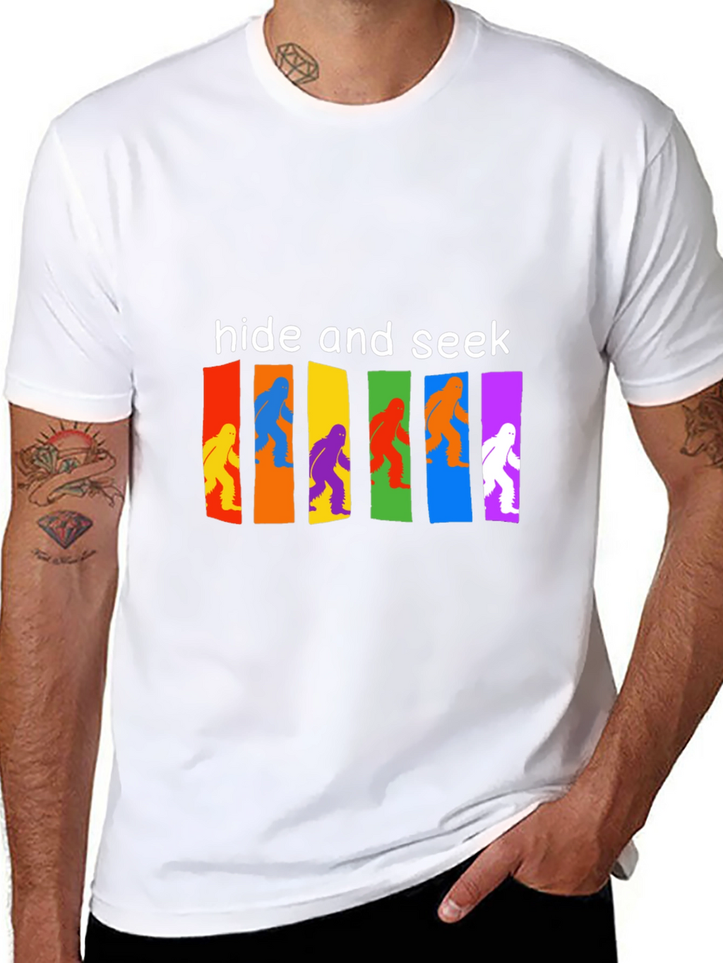 Hide & Seek Bigfoot T-Shirt Funny Sasquatch Tee