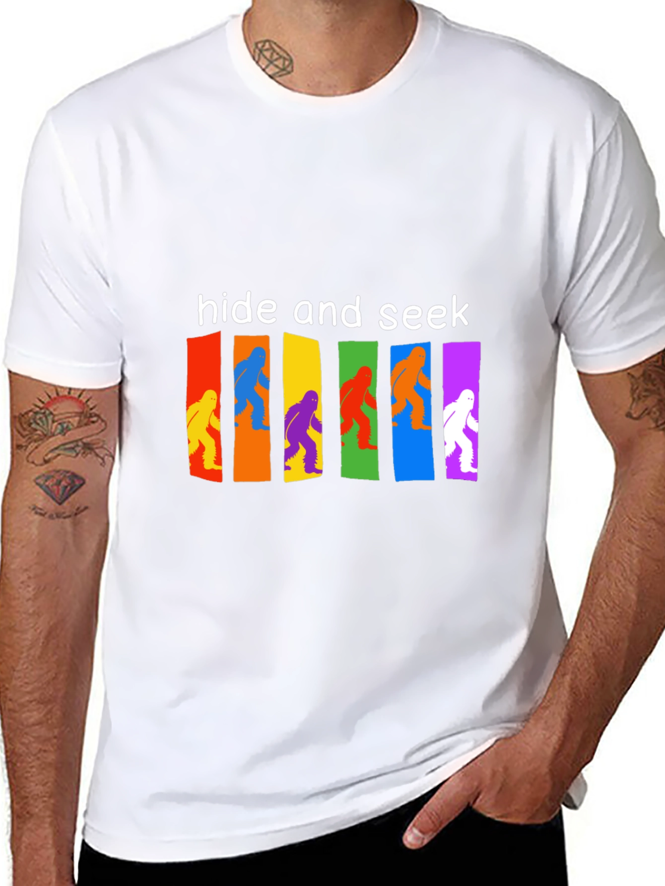 Hide & Seek Bigfoot T-Shirt Funny Sasquatch Tee