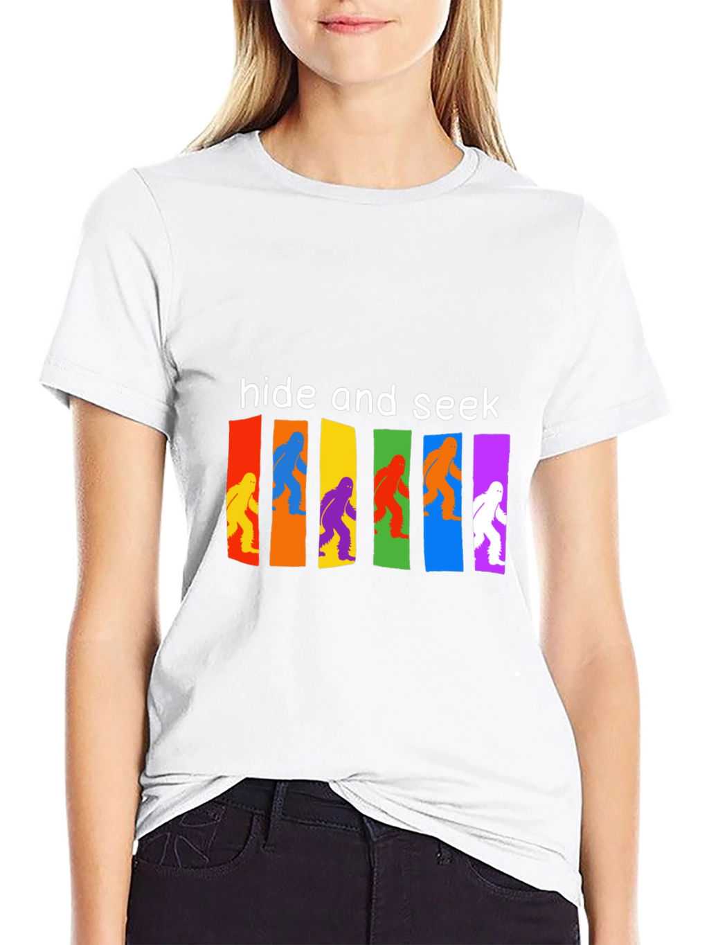 Hide & Seek Bigfoot T-Shirt Funny Sasquatch Tee