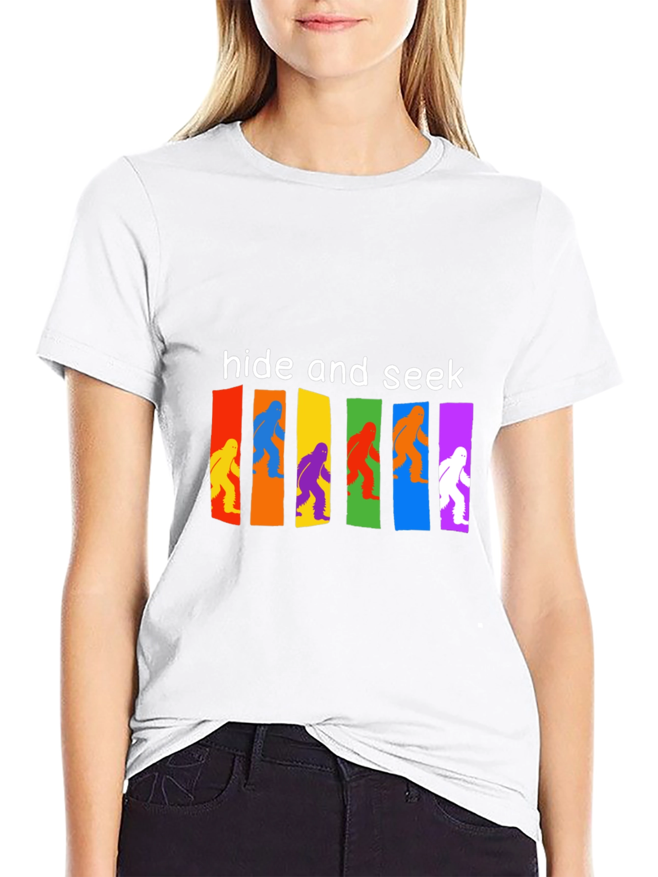 Hide & Seek Bigfoot T-Shirt Funny Sasquatch Tee
