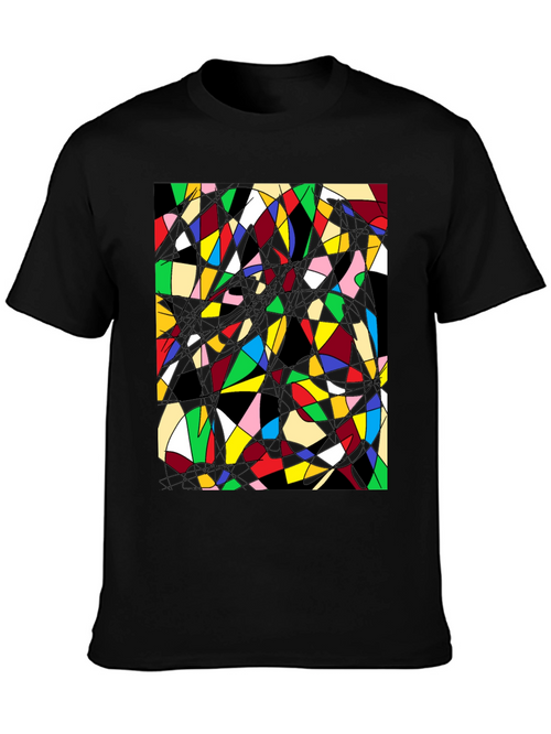 Abstract Geometric T-Shirt: Colorful Stained Glass Design