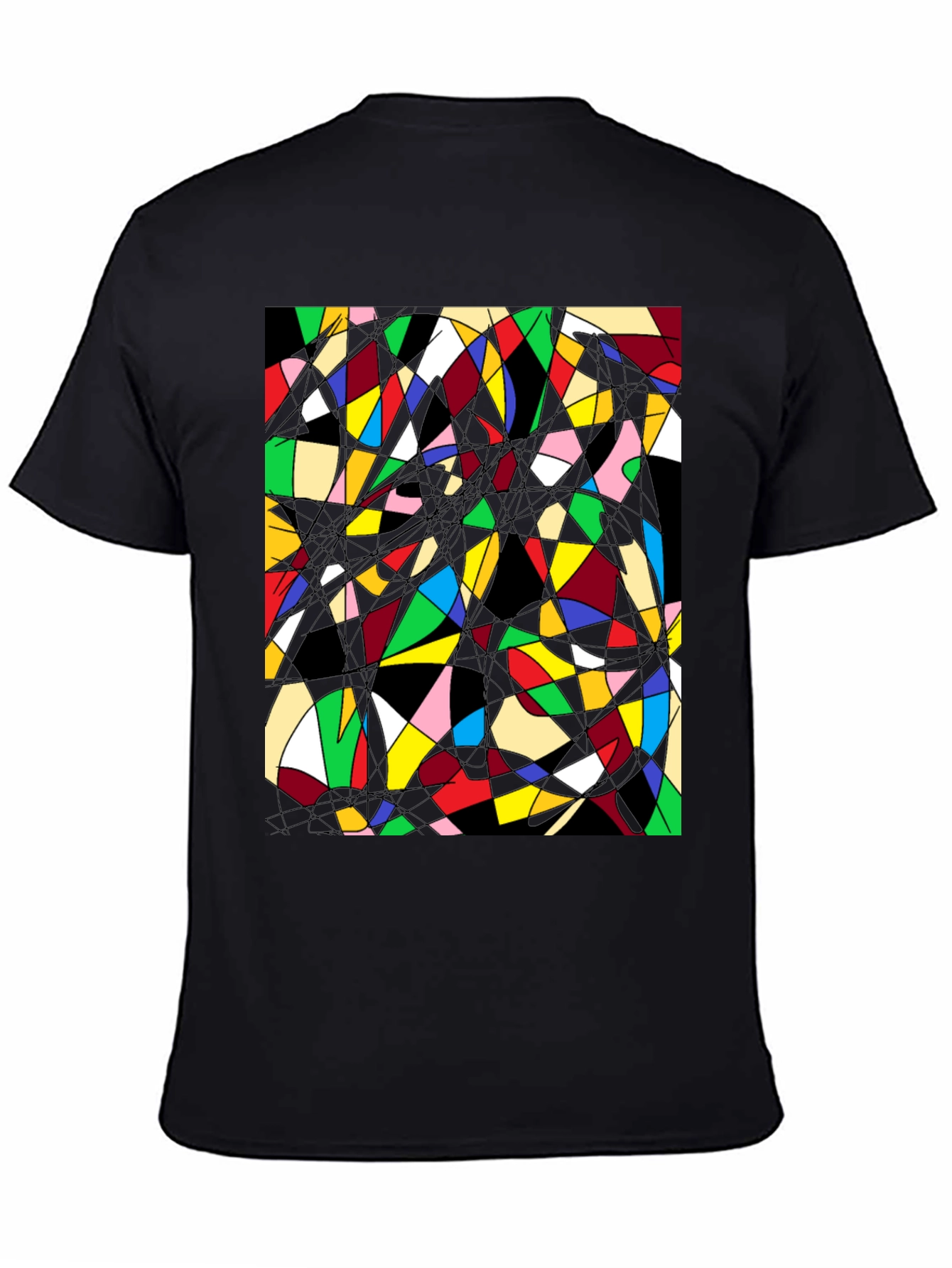 Abstract Geometric T-Shirt: Colorful Stained Glass Design