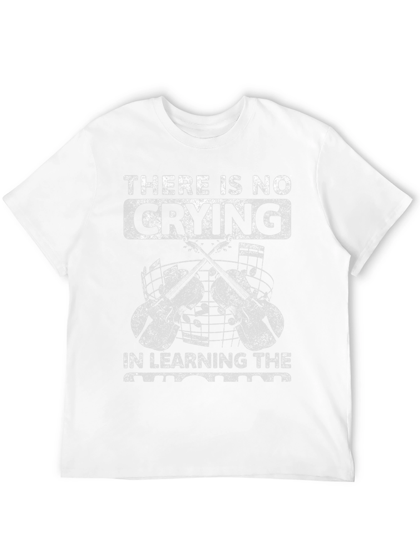 No Crying Learning Violin Black T-Shirt