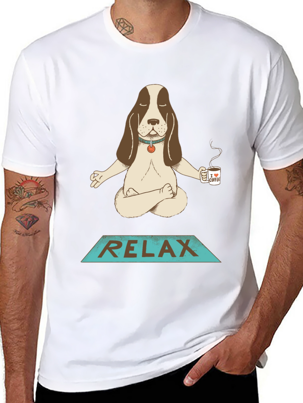 Relaxing Dog Coffee Meditation T-Shirt
