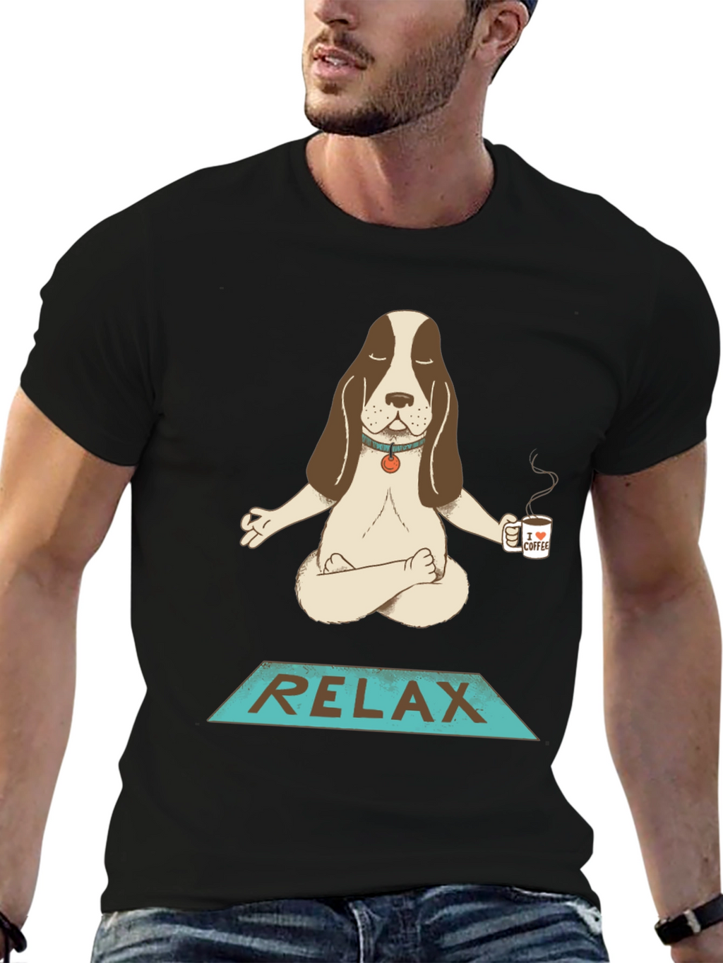 Relaxing Dog Coffee Meditation T-Shirt