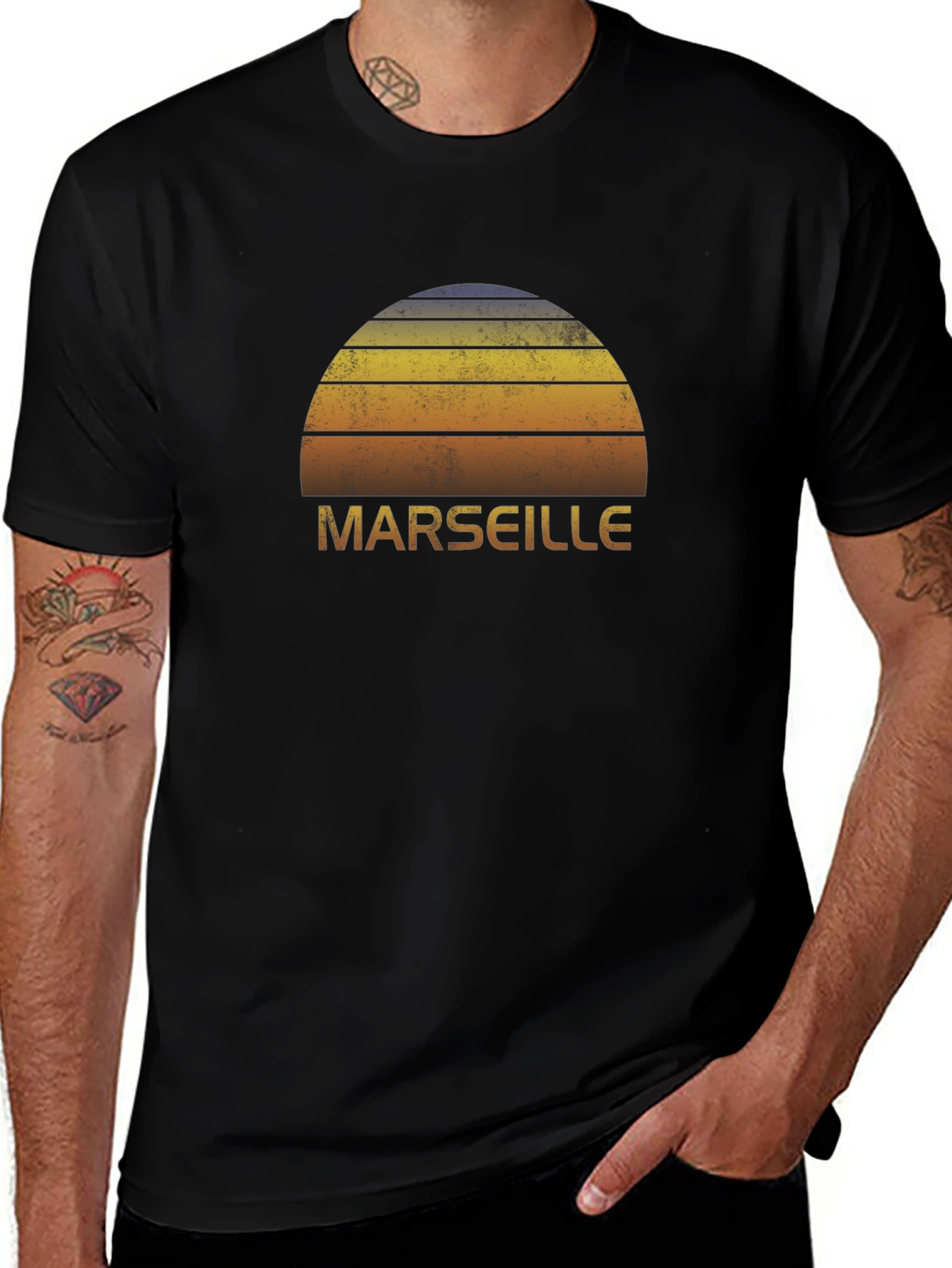 Vintage Marseille Sunset Graphic T-Shirt