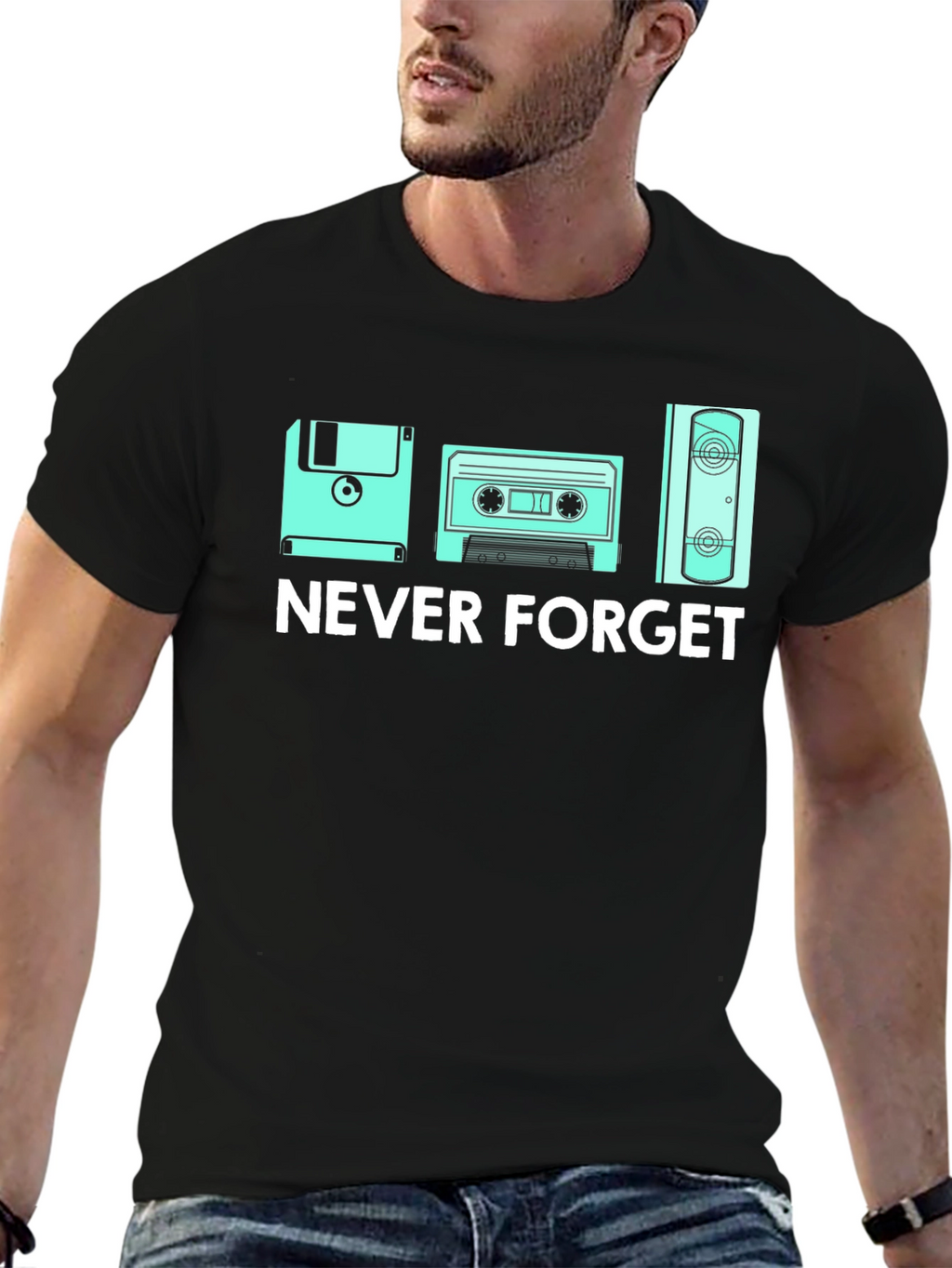 Never Forget Retro Tech T-Shirt