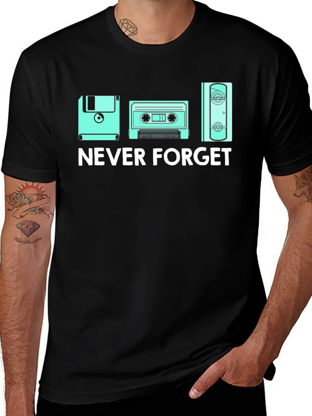 Never Forget Retro Tech T-Shirt