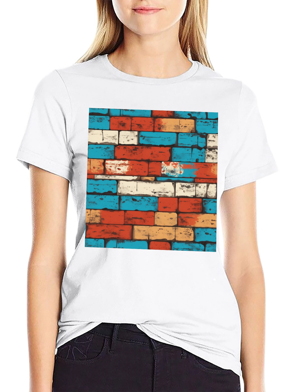 Cool Brick Wall Pattern Graphic Tee