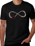 Infinity Love Heart Graphic Tee - Black Casual Shirt