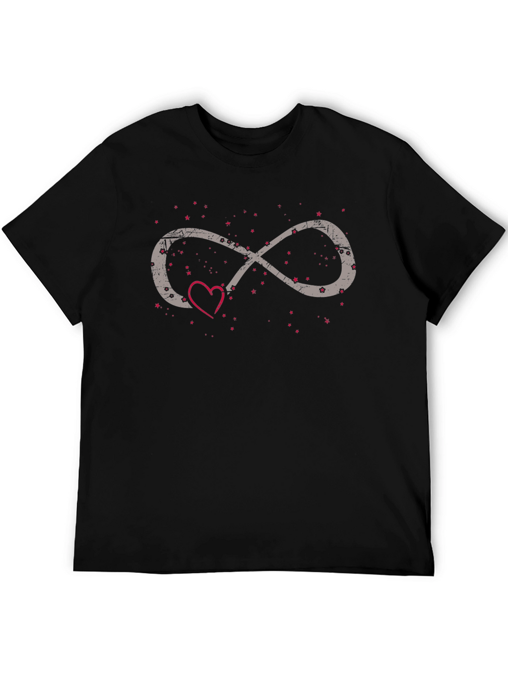 Infinity Love Heart Graphic Tee - Black Casual Shirt