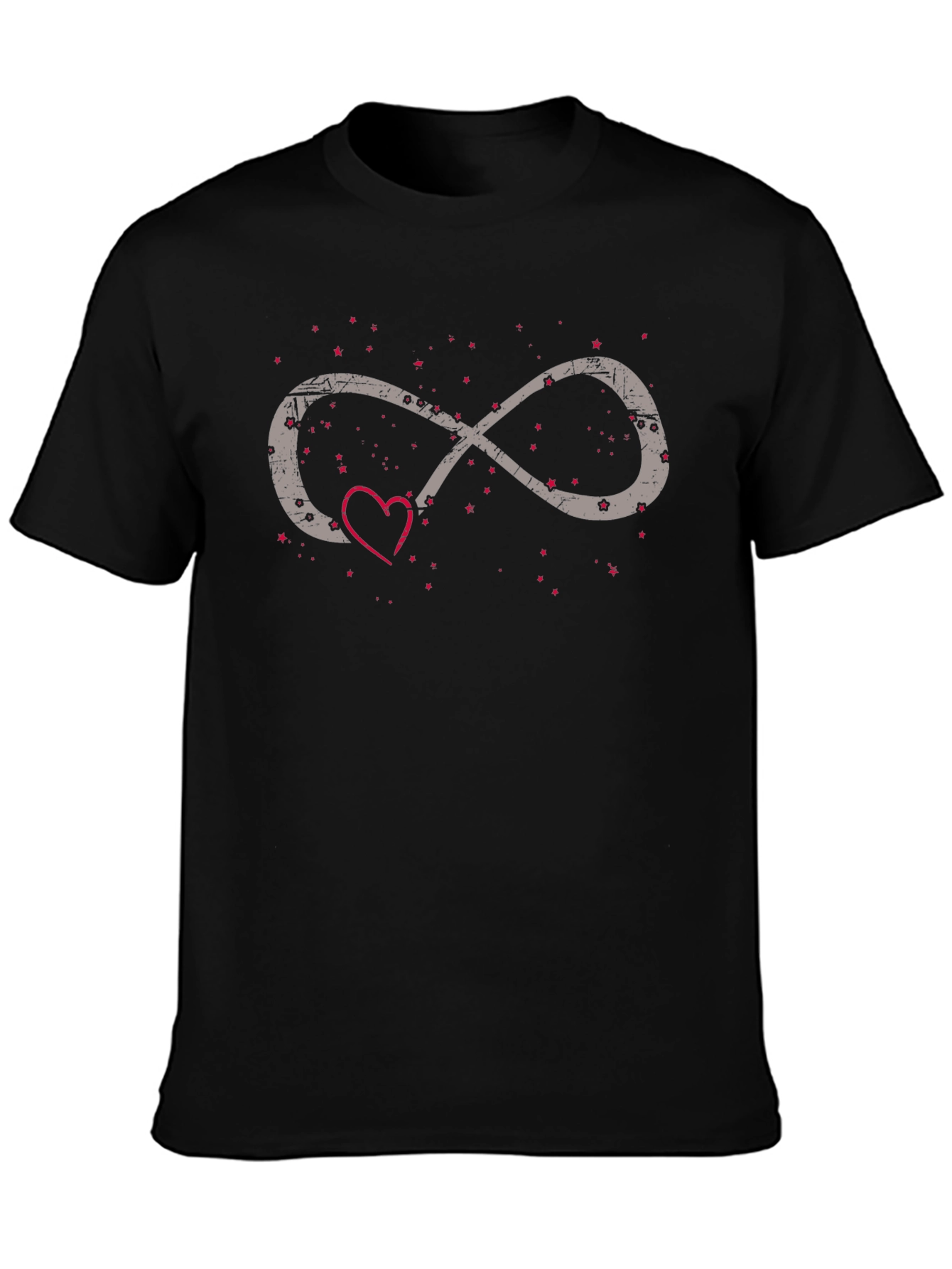 Infinity Love Heart Graphic Tee - Black Casual Shirt