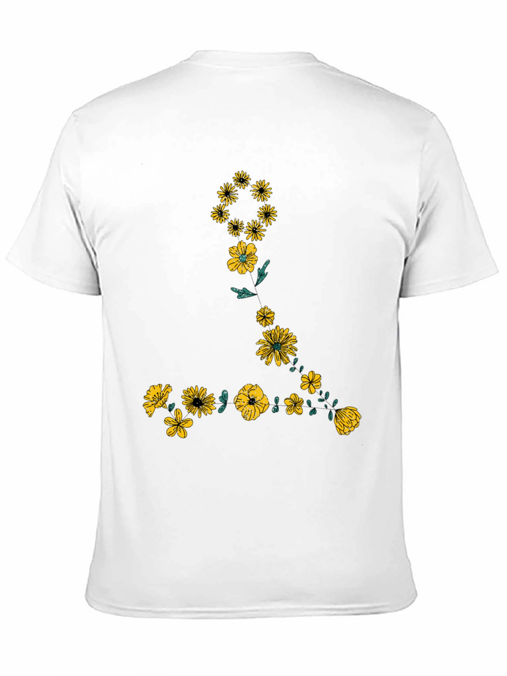 Floral Graphic Black T-Shirt for Men