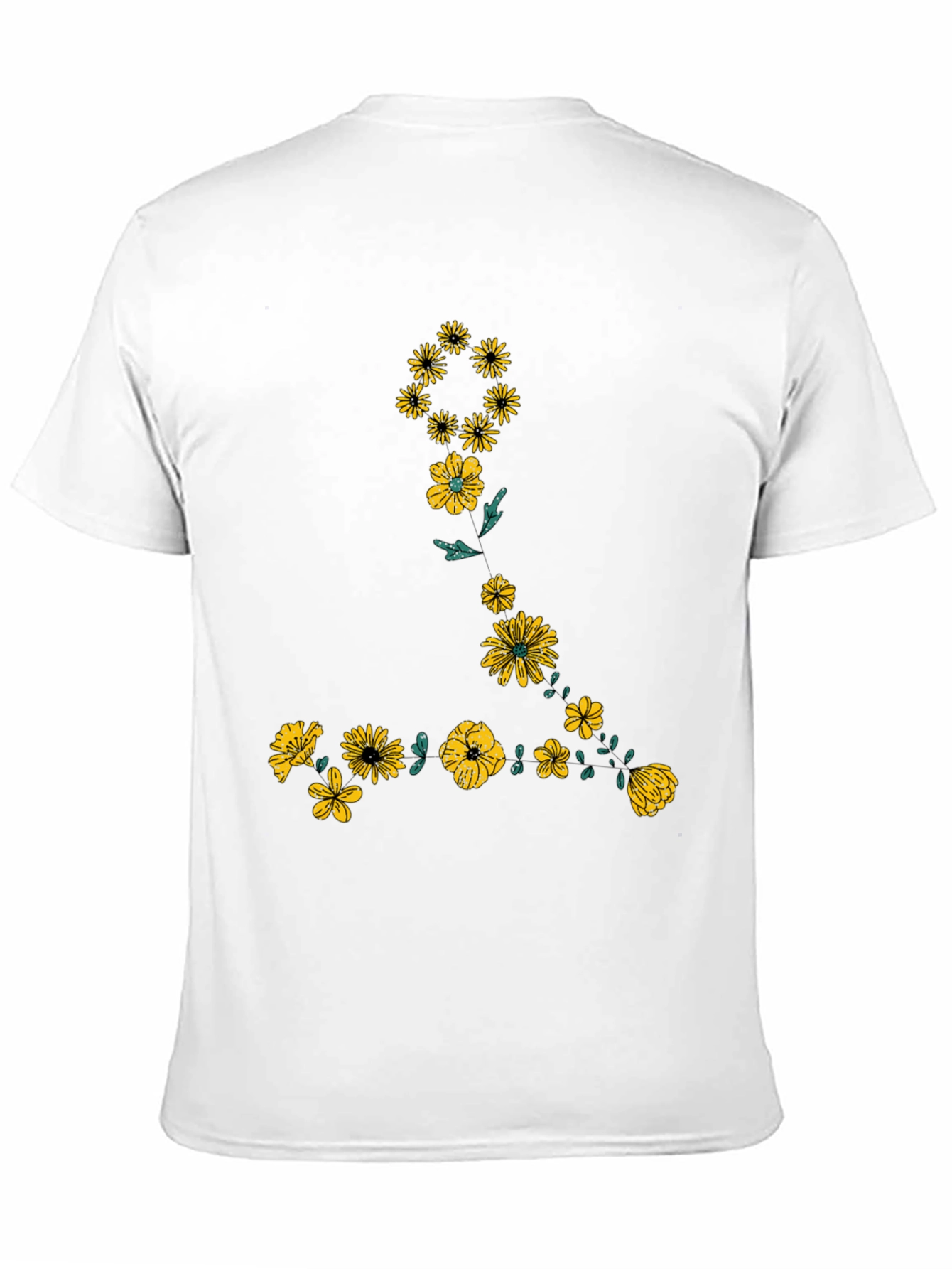 Floral Graphic Black T-Shirt for Men