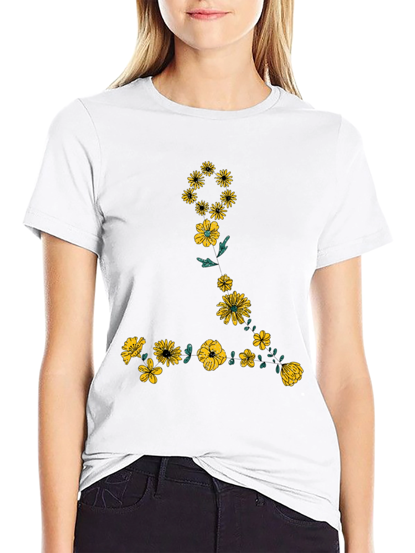 Floral Graphic Black T-Shirt for Men