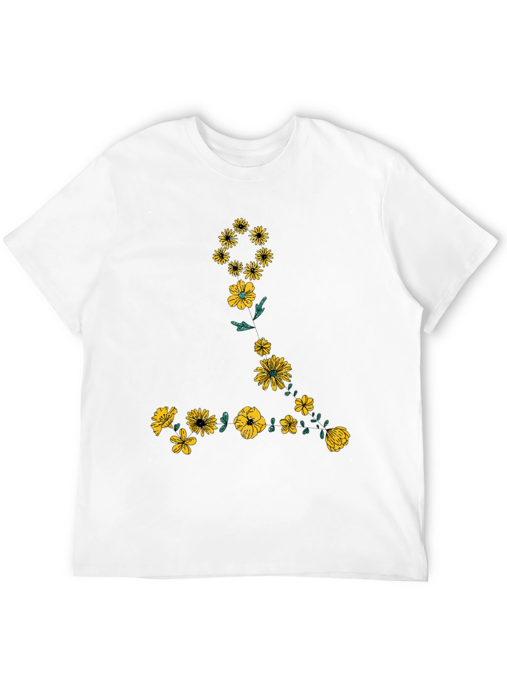 Floral Graphic Black T-Shirt for Men
