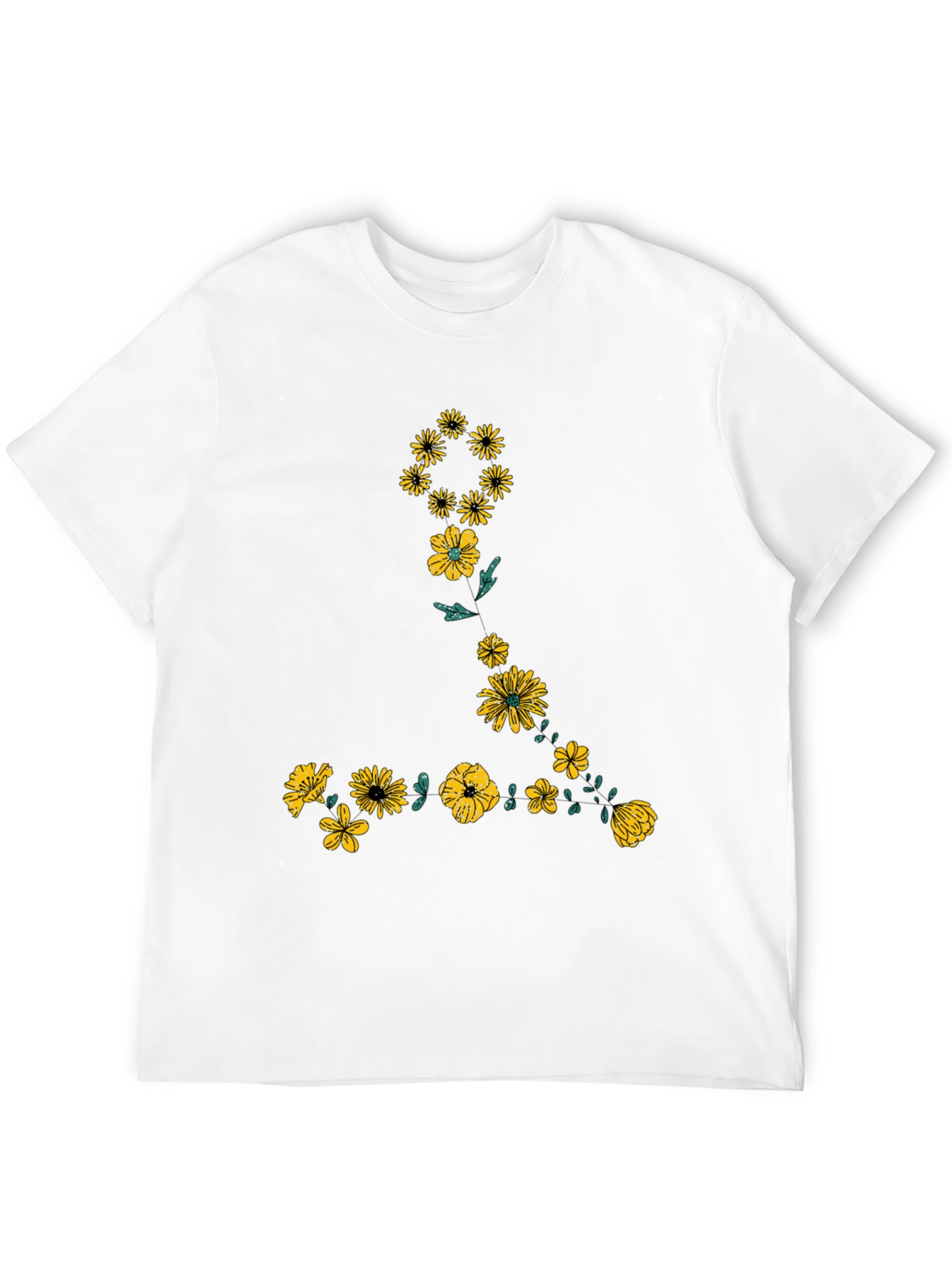 Floral Graphic Black T-Shirt for Men