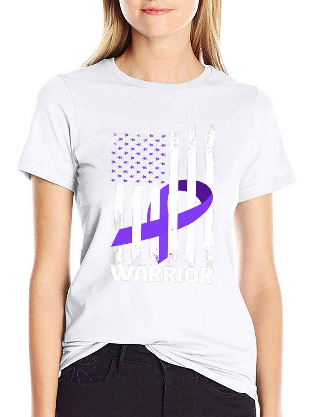 Warrior Ribbon Flag Graphic T-Shirt