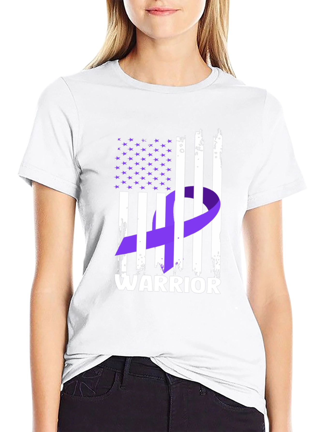 Warrior Ribbon Flag Graphic T-Shirt