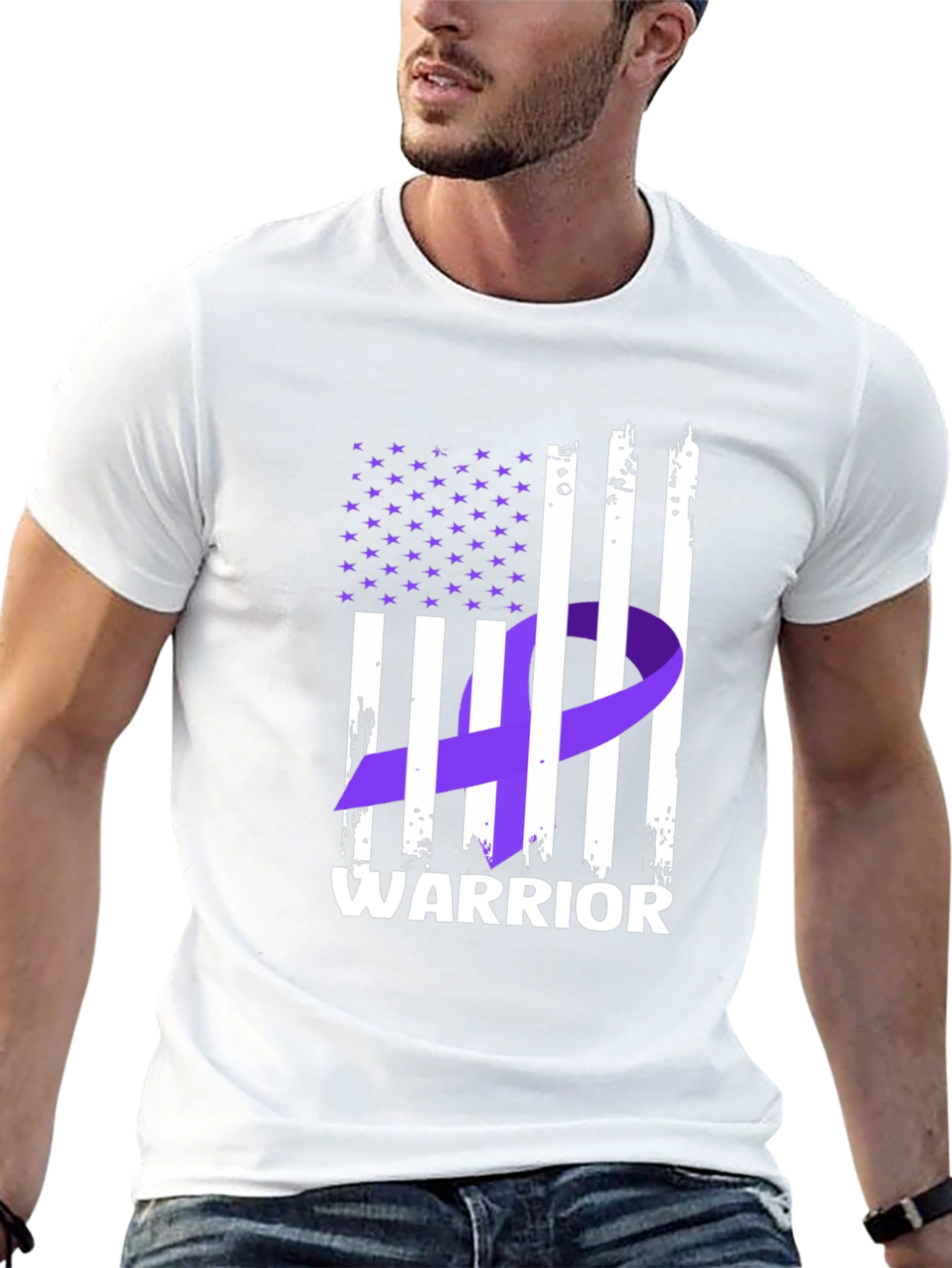 Warrior Ribbon Flag Graphic T-Shirt