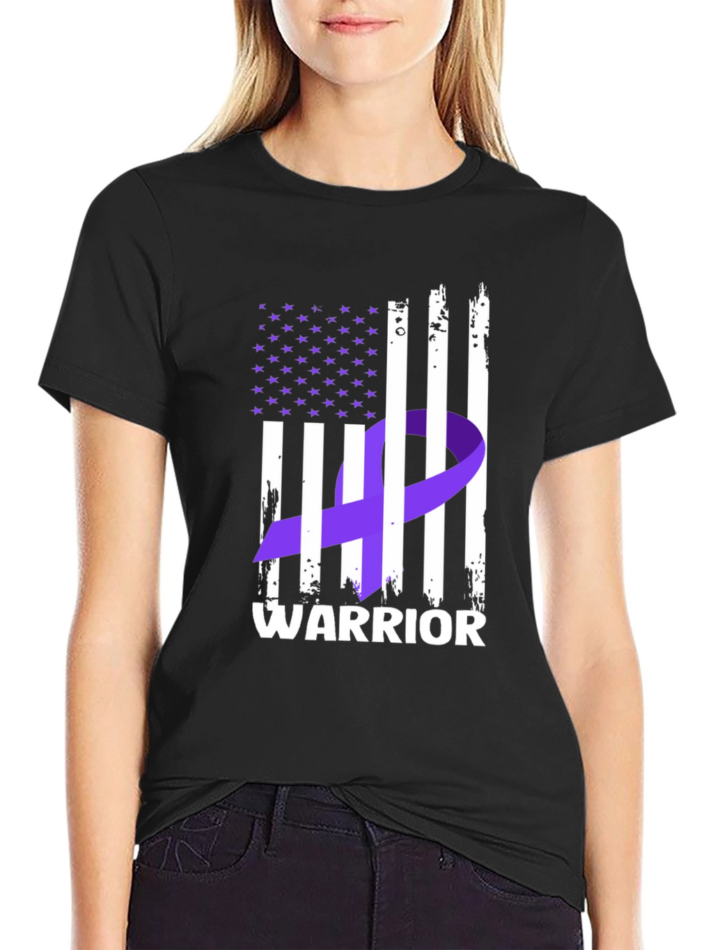 Warrior Ribbon Flag Graphic T-Shirt