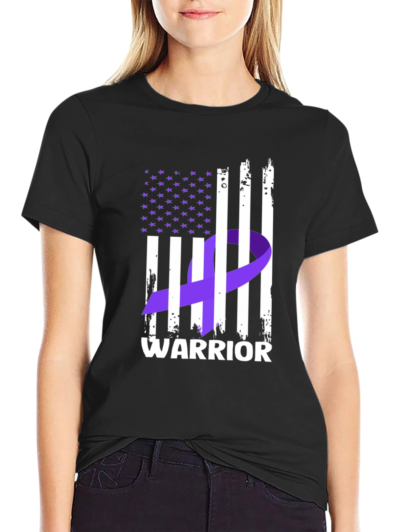 Warrior Ribbon Flag Graphic T-Shirt