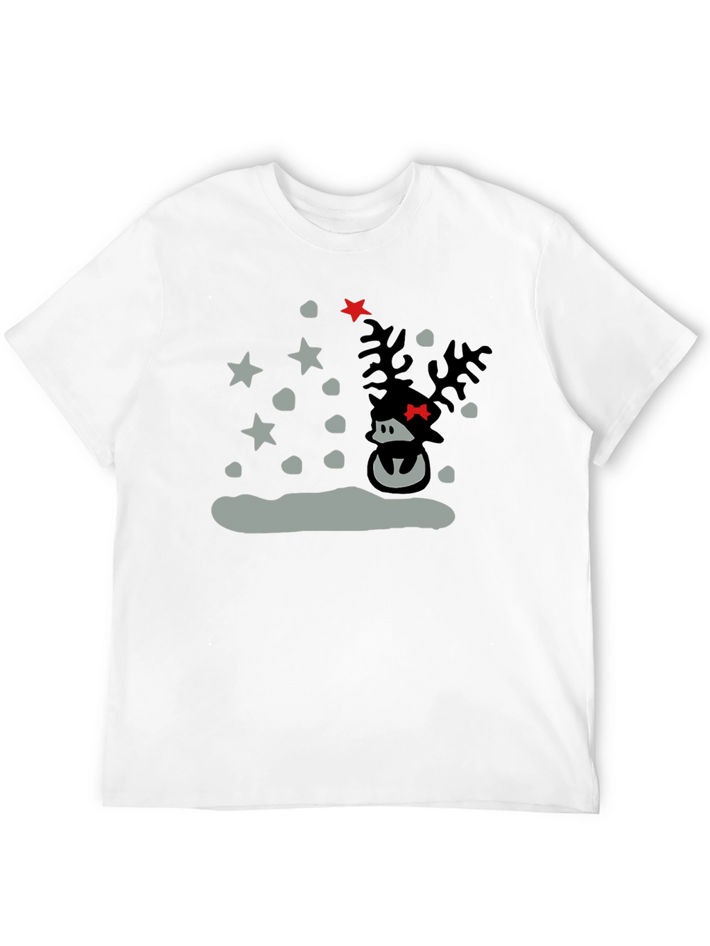 Reindeer Holiday T-Shirt - Black
