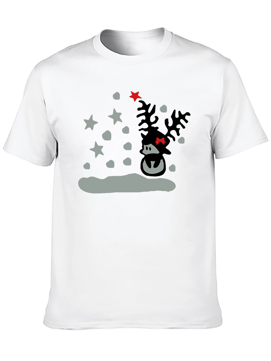 Reindeer Holiday T-Shirt - Black