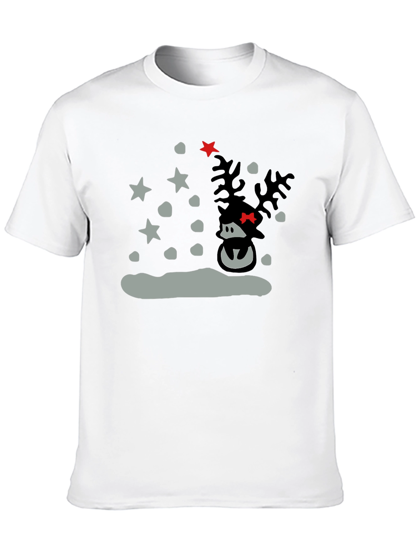 Reindeer Holiday T-Shirt - Black