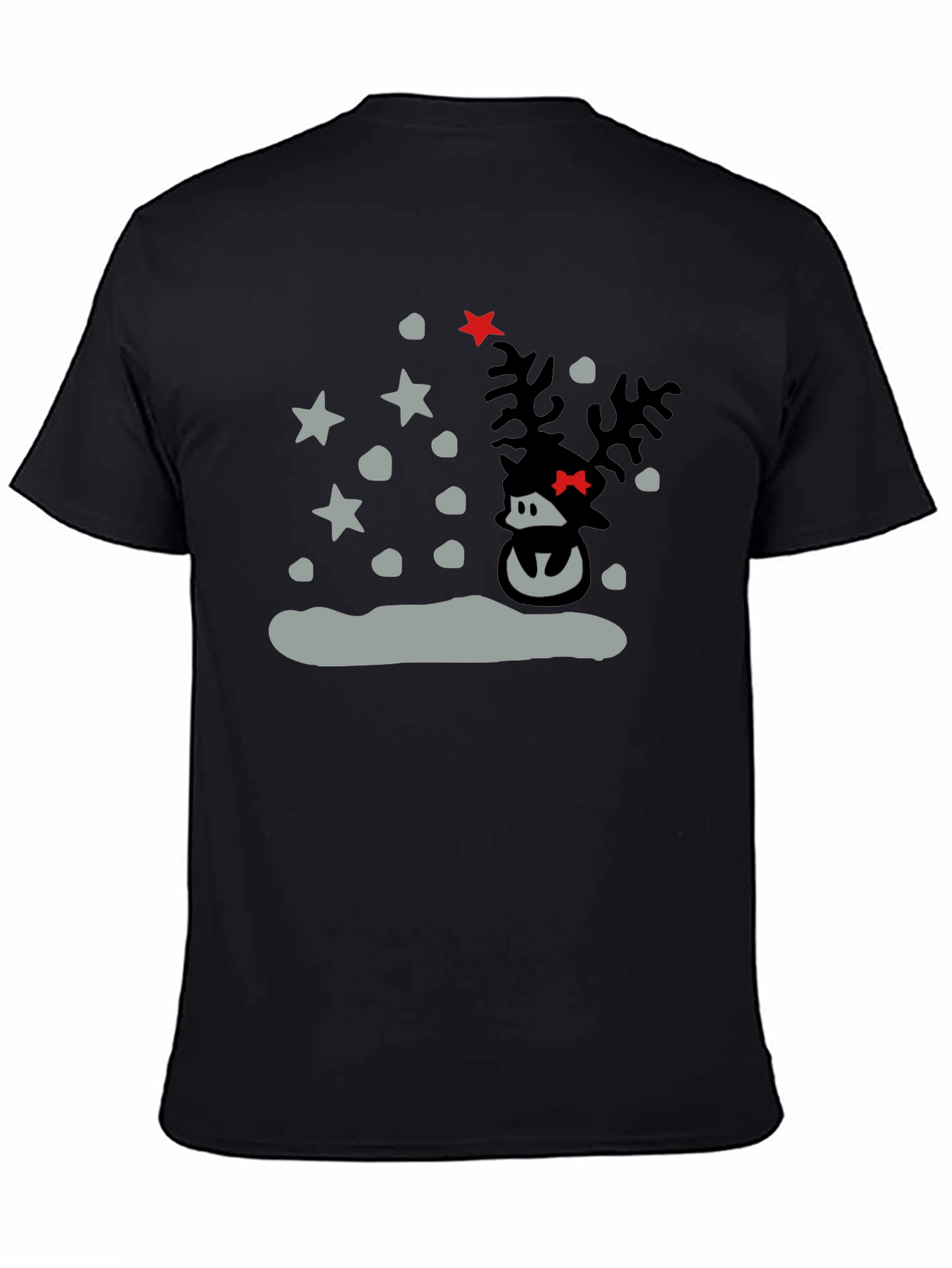 Reindeer Holiday T-Shirt - Black