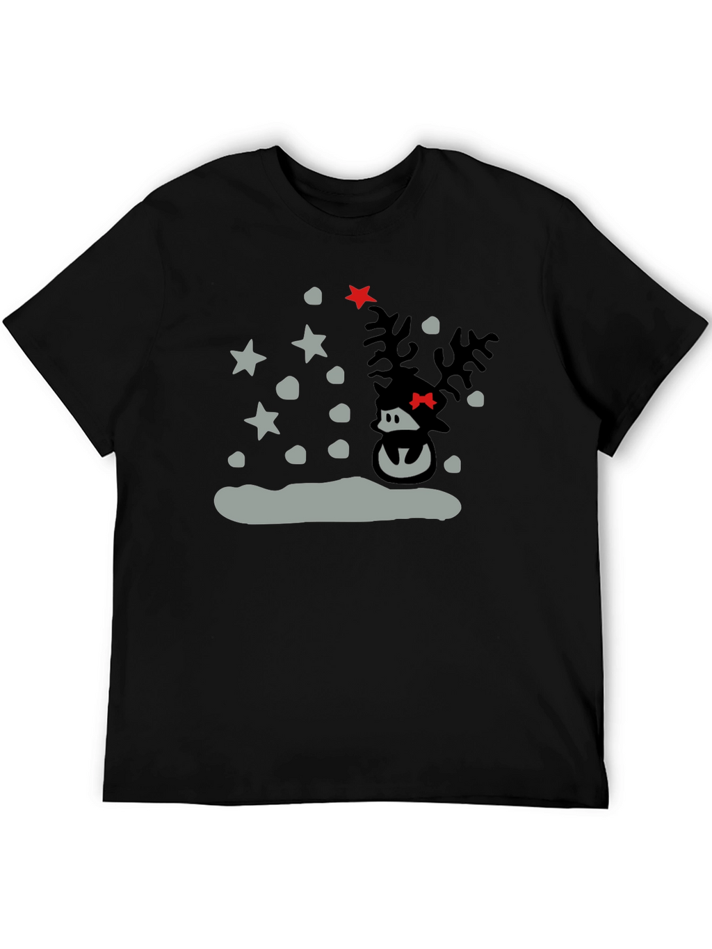 Reindeer Holiday T-Shirt - Black